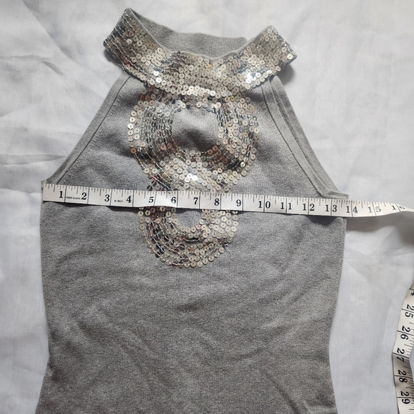 Inc International Concepts Silver Sequin Top size small - Picture 7 of 10